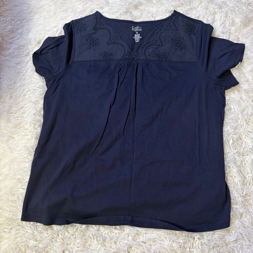 Croft & Barrow women’s blue XL pullover short sleeve